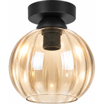 BRILAGI - LED taklampa RETRO GLASS 1xE27/60W/230V Ø 18 cm svart/rökfärgad beige