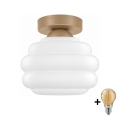 BRILAGI - LED taklampa RETRO GLASS 1xE27/60W/230V Ø 20 cm beige/vit