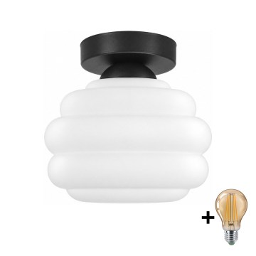 BRILAGI - LED-taklampa RETRO GLASS 1xE27/60W/230V Ø 20 cm svart/vit