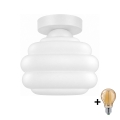 BRILAGI - LED Taklampa RETRO GLASS 1xE27/60W/230V Ø 20 cm vit/vit