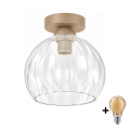 BRILAGI - LED taklampa RETRO GLASS 1xE27/60W/230V Ø 25 cm beige/klarglas