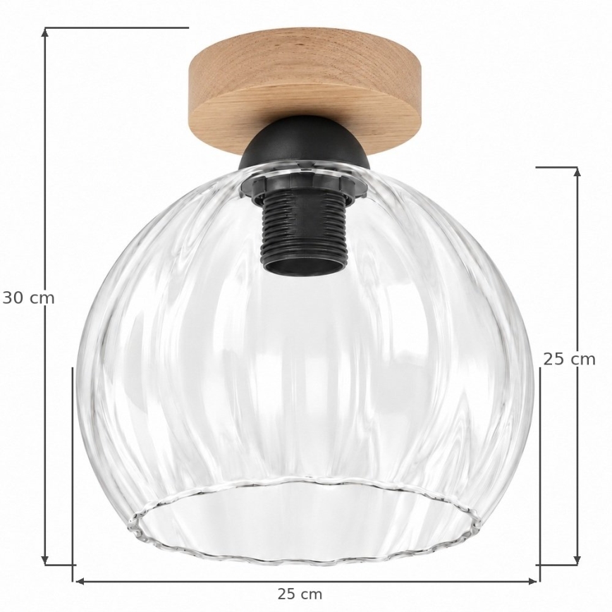 BRILAGI - LED taklampa RETRO GLASS 1xE27/60W/230V Ø 25 cm ek/klar