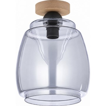 BRILAGI - LED-taklampa RETRO GLASS 1xE27/60W/230V Ø 26 cm ek/rökgrå