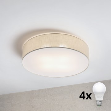 Brilagi - LED taklampa SIRIJA 4xE27/15W/230V Ø 60 cm krämfärgad