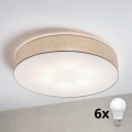 Brilagi - LED-taklampa SIRIJA 6xE27/15W/230V Ø 80 cm beige