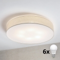 Brilagi - LED taklampa SIRIJA 6xE27/15W/230V Ø 80 cm krämfärgad