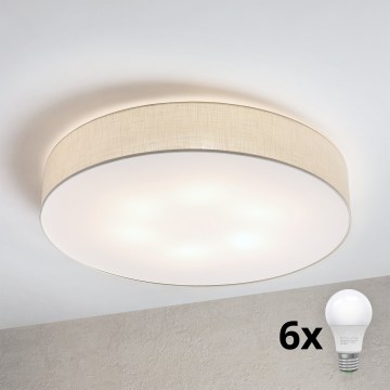 Brilagi - LED taklampa SIRIJA 6xE27/15W/230V Ø 80 cm krämfärgad