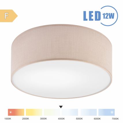 Brilagi - LED taklampa SIRIJA LED/12W/230V diameter 35 cm beige