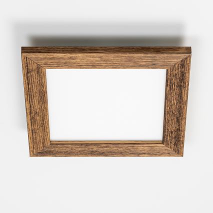 Brilagi - LED taklampa SLIMFRAME WOOD LED/25W/230V 34x34 cm brun