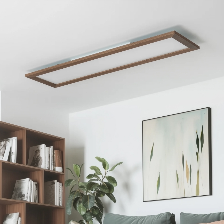 Brilagi - LED taklampa SLIMFRAME WOOD LED/58W/230V 124x34 cm mörkbrun
