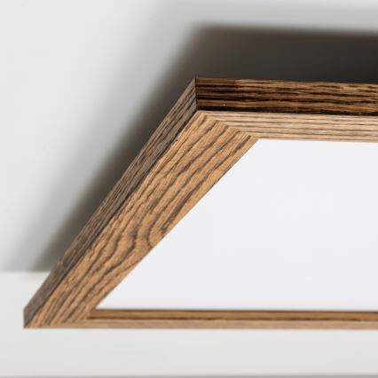 Brilagi - LED taklampa SLIMFRAME WOOD LED/58W/230V 64x64 cm brun