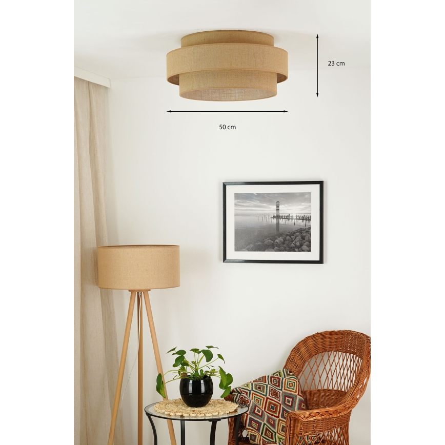 Brilagi - LED Taklampa SPACE YUTE LED/12W/230V Ø 50 cm 3000K/4000K/6400K beige