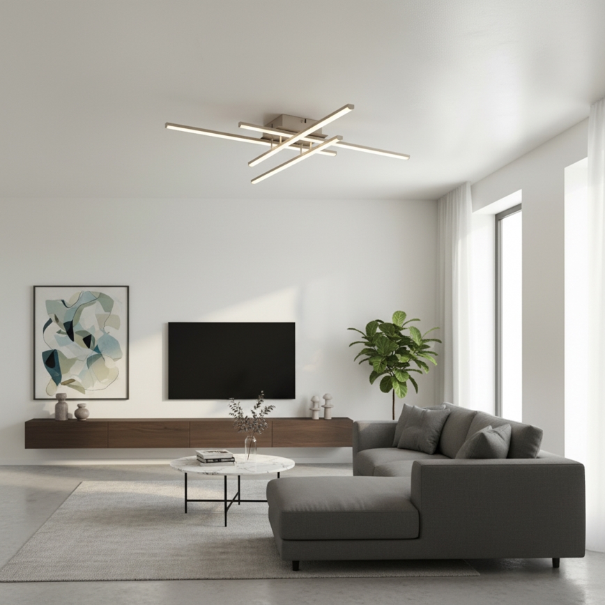 Brilagi - LED taklampa STRIPES LED/37W/230V 68x68 cm silver