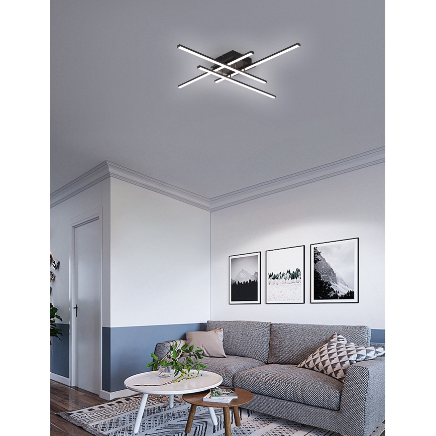 Brilagi - LED taklampa STRIPES LED/37W/230V 68x68 cm svart