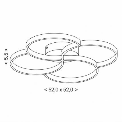 BRILAGI - LED-taklampa VELO LED/42W/230V 4000K Ø52 cm svart