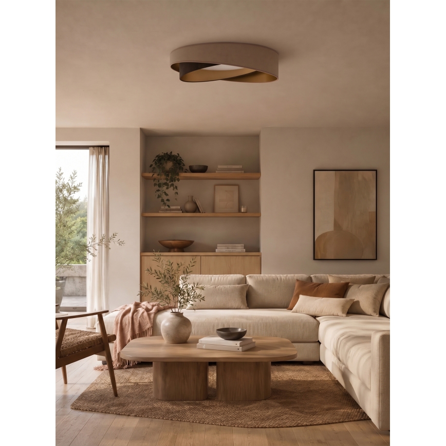 BRILAGI - LED taklampa VELVET TWIST LED/24W/230V 4000K Ø 55 cm beige/brun/guld