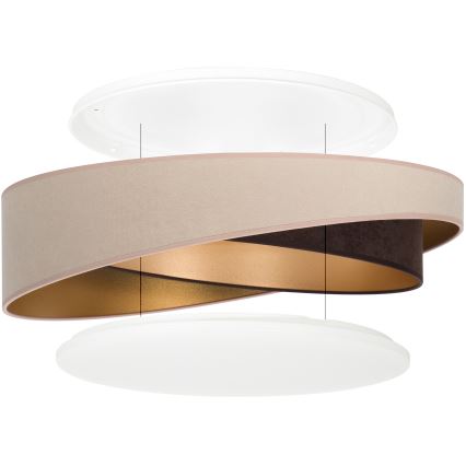 BRILAGI - LED taklampa VELVET TWIST LED/24W/230V 4000K Ø 55 cm beige/brun/guld