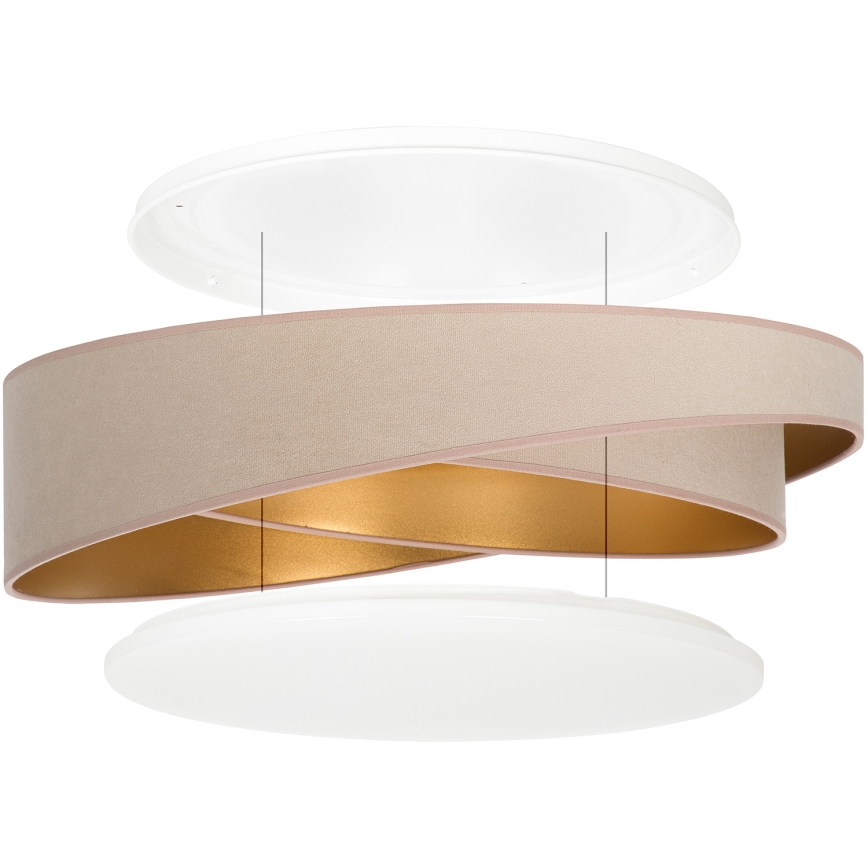 BRILAGI - LED taklampa VELVET TWIST LED/24W/230V 4000K Ø 55 cm beige/guld