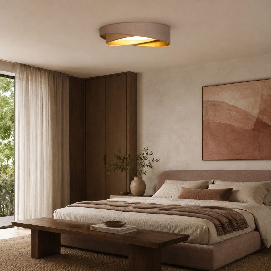 BRILAGI - LED taklampa VELVET TWIST LED/24W/230V 4000K Ø 55 cm beige/guld