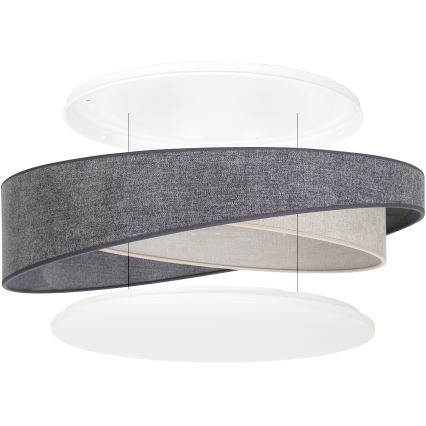 BRILAGI - LED taklampa VELVET TWIST LED/24W/230V 4000K Ø 55 cm grå/krämfärgad