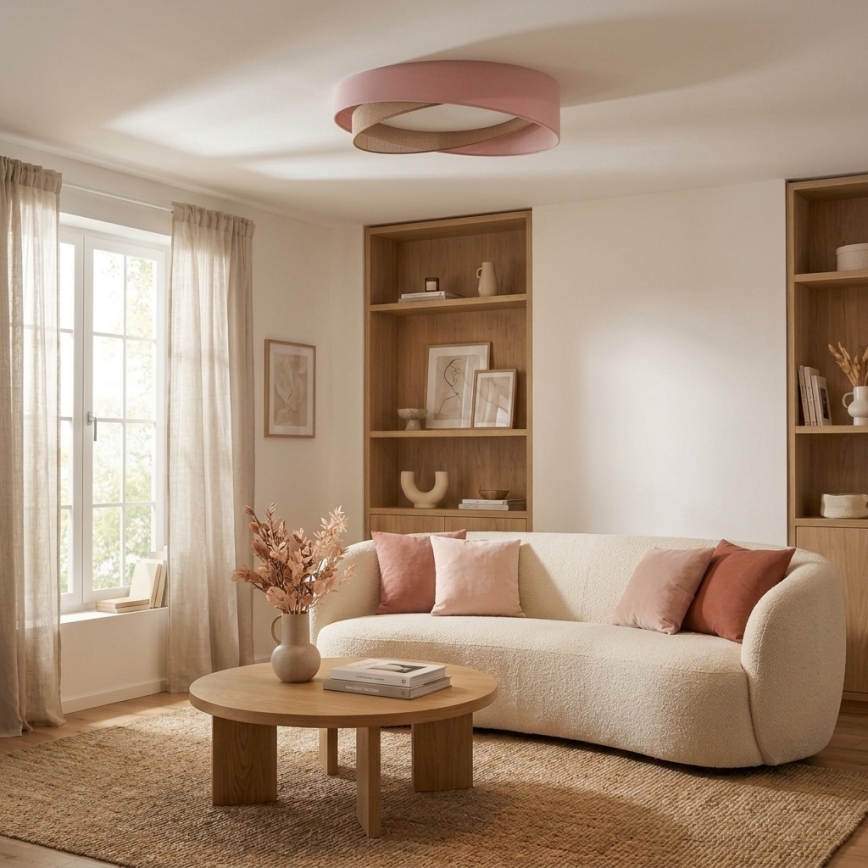 BRILAGI - LED Taklampa VELVET TWIST LED/24W/230V 4000K Ø 55 cm rosa/beige