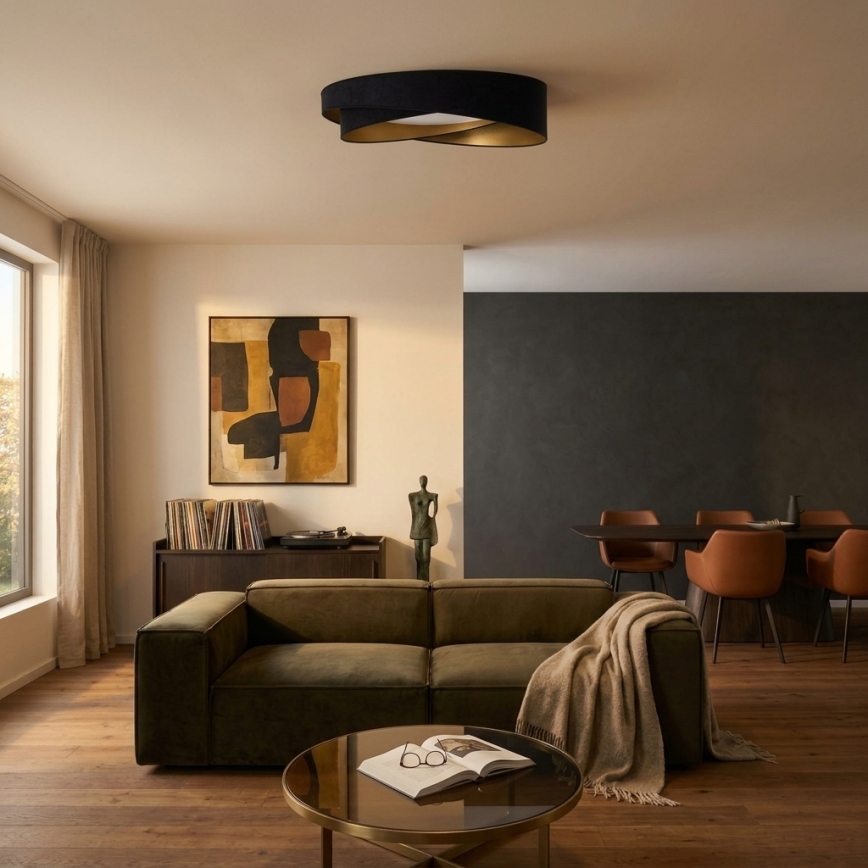 BRILAGI - LED Taklampa VELVET TWIST LED/24W/230V 4000K Ø 55 cm svart/guld