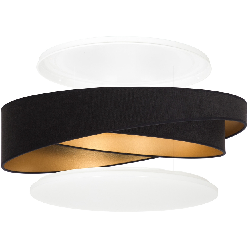 BRILAGI - LED Taklampa VELVET TWIST LED/24W/230V 4000K Ø 55 cm svart/guld