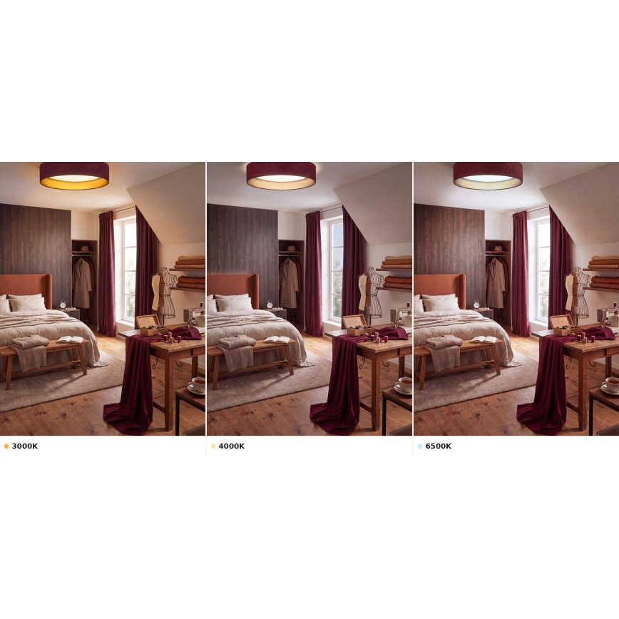 BRILAGI - LED-taklampa VELVET VARI LED/24W/230V 3000/4000/6500K Ø 45 cm vinröd/guld