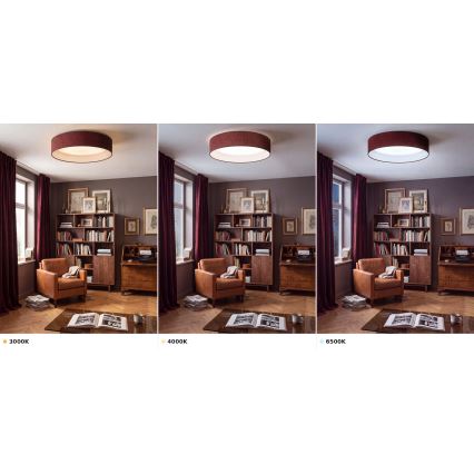 BRILAGI - LED-taklampa VELVET VARI LED/24W/230V 3000/4000/6500K Ø45 cm vinröd
