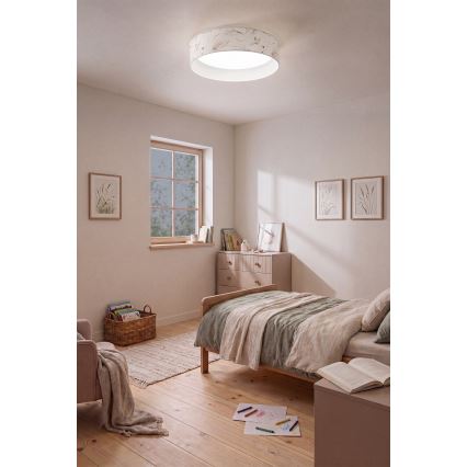 BRILAGI - LED taklampa VELVET VARI LED/24W/230V 3000/4000/6500K diam. 45 cm vit/blommönster