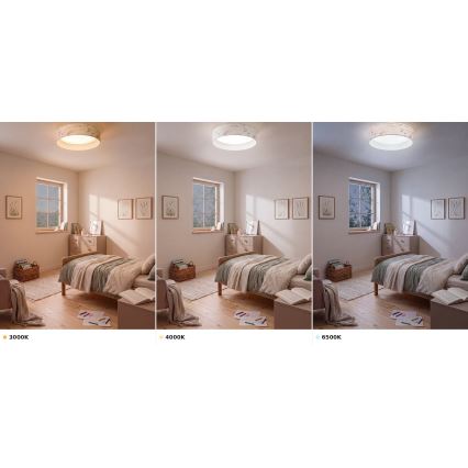 BRILAGI - LED taklampa VELVET VARI LED/24W/230V 3000/4000/6500K diam. 45 cm vit/blommönster