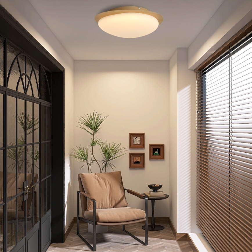 Brilagi - LED-taklampa VISBY WOOD LED/18W/230V Ø 38 cm brun