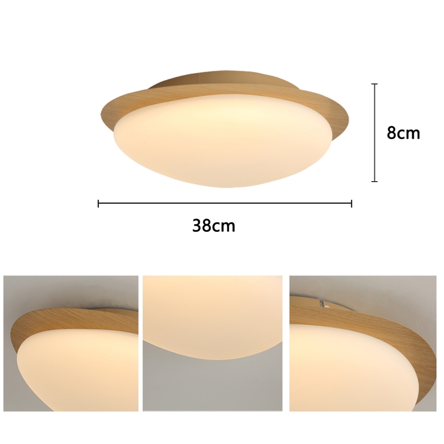 Brilagi - LED-taklampa VISBY WOOD LED/18W/230V Ø 38 cm brun