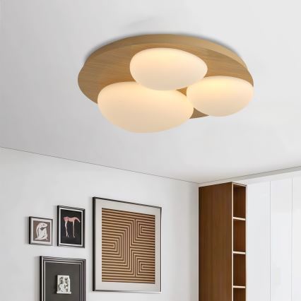 Brilagi - LED-taklampa VISBY WOOD LED/36W/230V Ø 50 cm brun