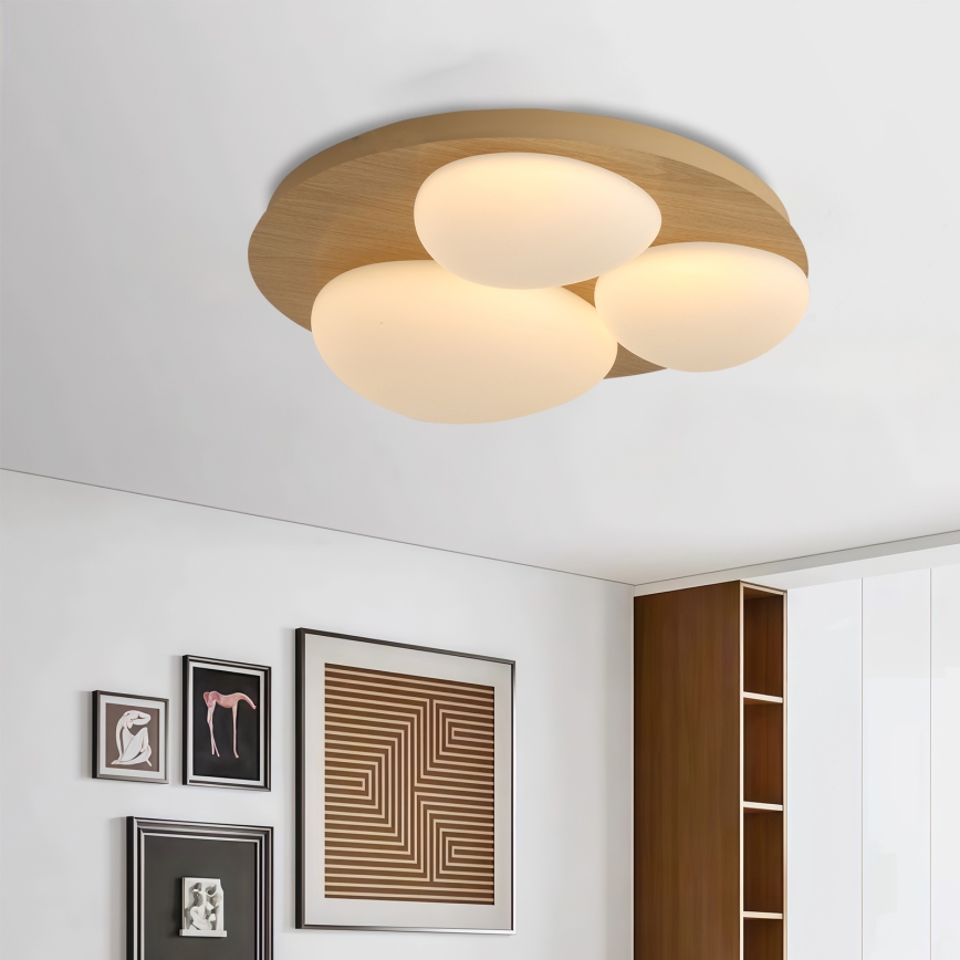 Brilagi - LED-taklampa VISBY WOOD LED/36W/230V Ø 50 cm brun