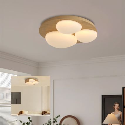 Brilagi - LED-taklampa VISBY WOOD LED/36W/230V Ø 50 cm brun