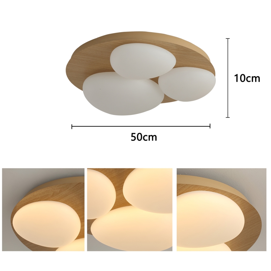 Brilagi - LED-taklampa VISBY WOOD LED/36W/230V Ø 50 cm brun