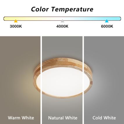 BRILAGI - LED-taklampa WOODLINE LED/24W/230V 3000/4000/6000K ek Ø 30 cm