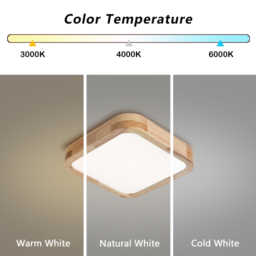 BRILAGI - LED takarmatur WOODLINE SQUARE LED/32W/230V 3000/4000/6000K ek 30x30 cm