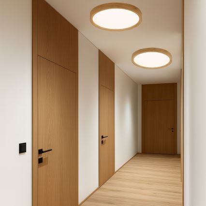 Brilagi - WOODROUND LED taklampa 30W/230V 3000/4000/6000K Ø 40 cm trä Ra 90