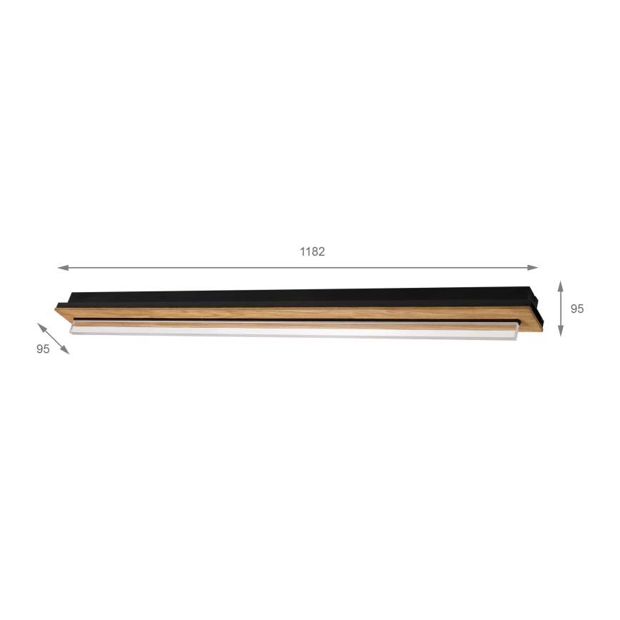 BRILAGI - LED-taklampa WOODY FLAT LED/25W/230V 118 cm ek/svart