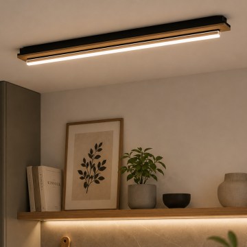 Brilagi - LED taklampa WOODY FLAT LED/25W/230V ek/svart