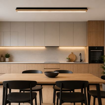 Brilagi - LED taklampa WOODY FLAT LED/25W/230V ek/svart