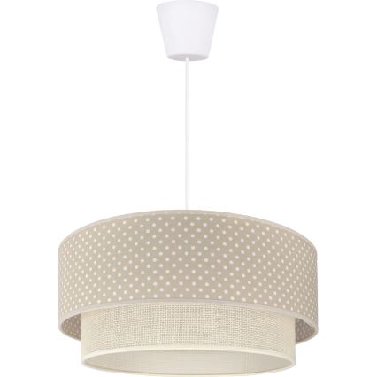 Brilagi-LED takpendel BOHO BOBO 1xE27/60W/230V Ø 40 cm med prickar beige/kräm.