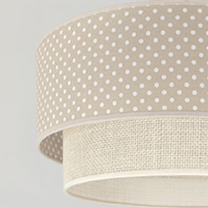 Brilagi-LED takpendel BOHO BOBO 1xE27/60W/230V Ø 40 cm med prickar beige/kräm.