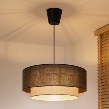 Brilagi - LED-takpendel BOHO ECO på sladd 1xE27/10W/230V Ø 40 cm brun/krämvit