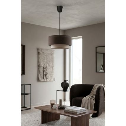 Brilagi - LED-takpendel BOHO ECO på sladd 1xE27/10W/230V Ø 40 cm brun/krämvit