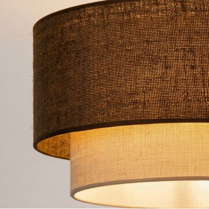 Brilagi - LED-takpendel BOHO ECO på sladd 1xE27/10W/230V Ø 40 cm brun/krämvit