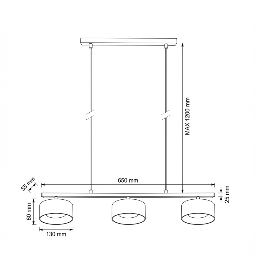 Brilagi - LED Takpendel på vajer AURA LUX 3xGX53/30W/230V svart/rökfärgad