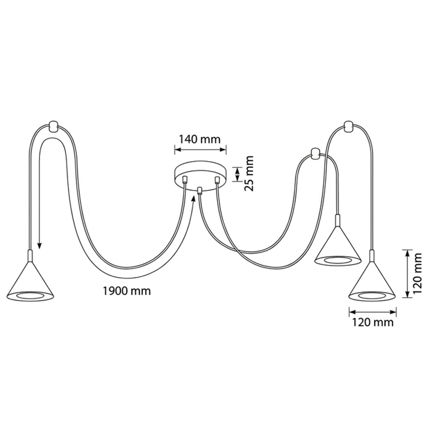 BRILAGI - LED Takpendel på vajer CONE TRIPLE SPIDER 3xGX53/15W/230V vit